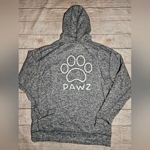 Pawz paw print gray fleece hoodie sweatshirt